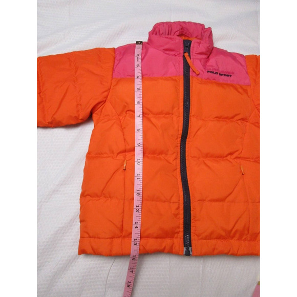 Ralph Lauren Kids Vibrant Orange and Pink Puffer Coat - Picture 13 of 16